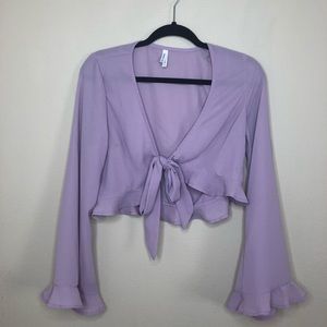 Live 4 Truth tie front, bell sleeve crop top